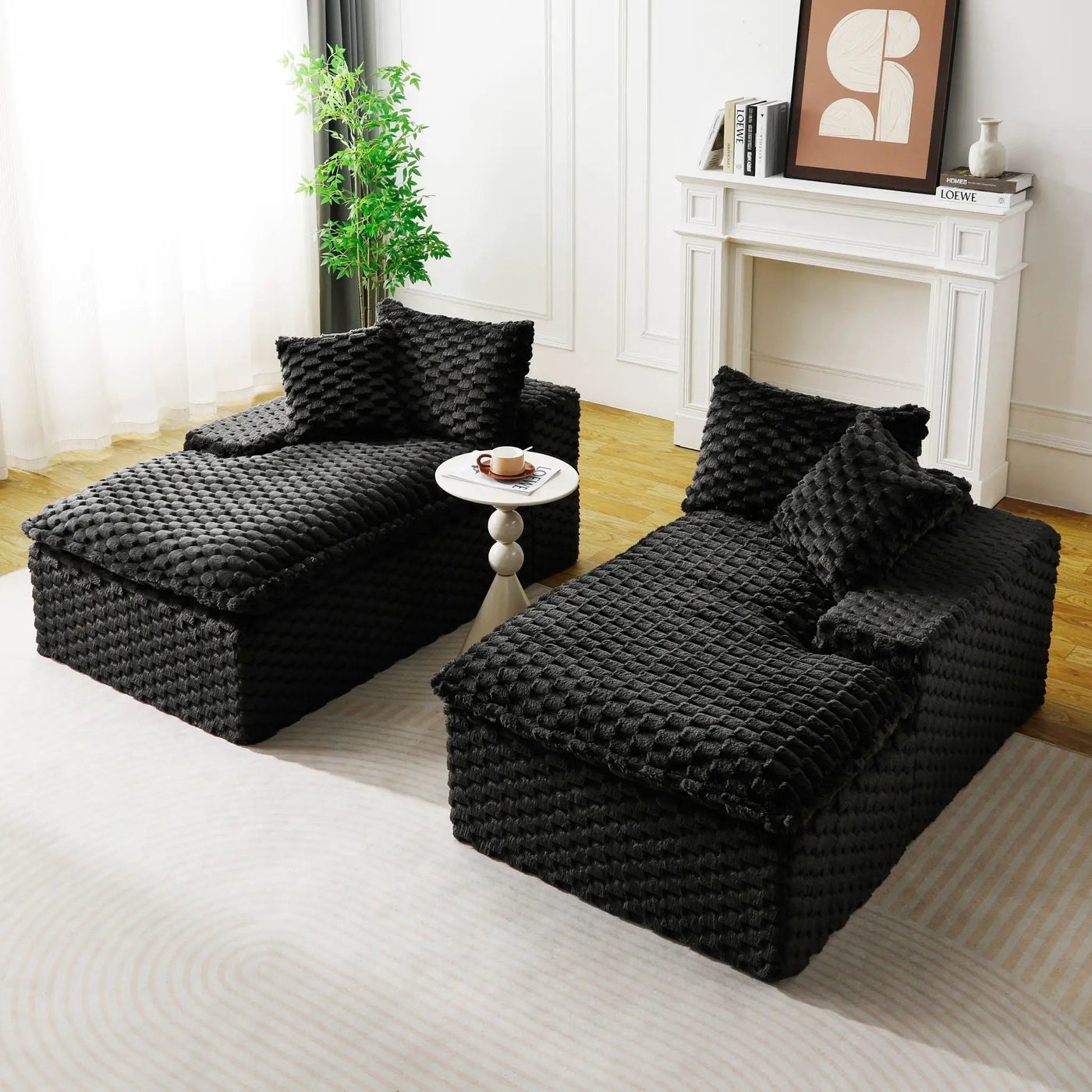 Double Chaise Lounge With Full Compressed Sponge by HouseOfZazla