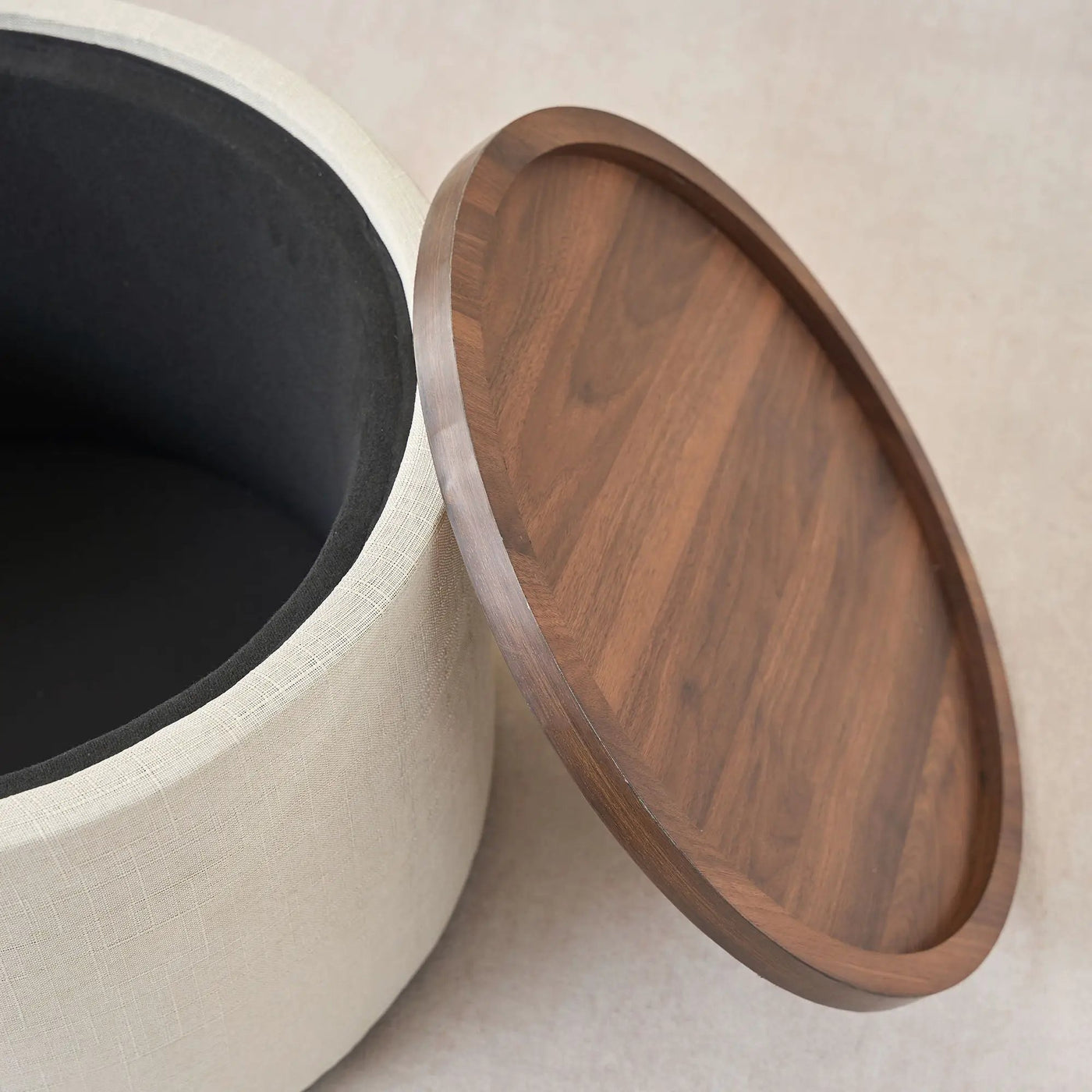 Nesting Ottomans, Round Coffee Table & Bench With Tray (Set of 2) by HouseOfZazla