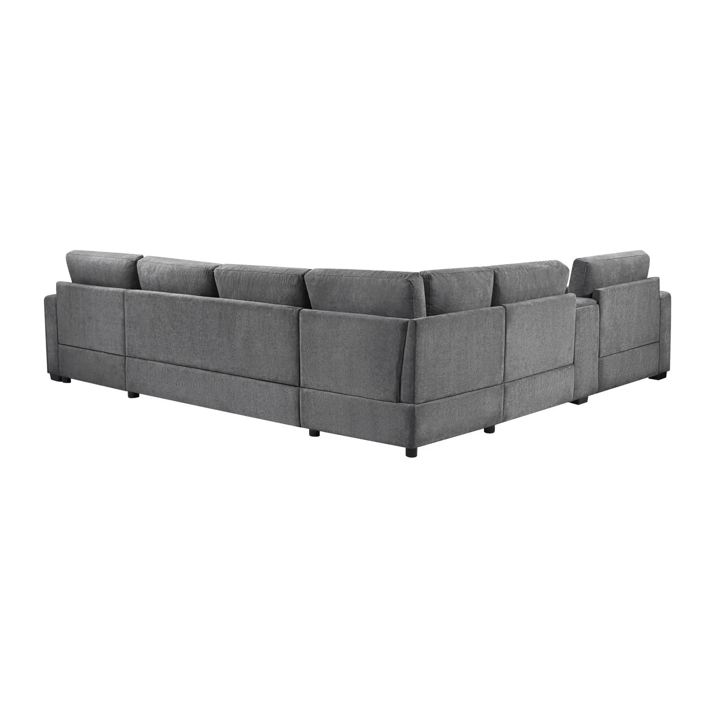 Modular 5 Seat U-Shape Sectional Sofa With Chaise Lounge, Built In Cup Holders And Storage Drawer by HouseOfZazla