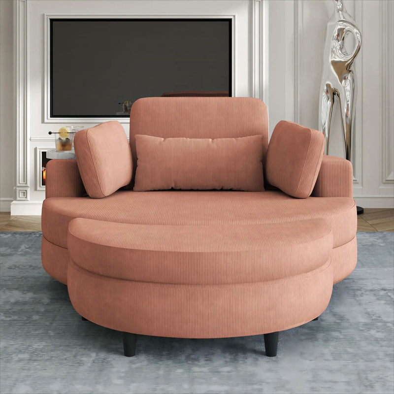 Sofa With Two Throw Pillows And A Waist Pillow With An Extra Tray For Comfortable Seating In Small Apartment Bedrooms by HouseOfZazla