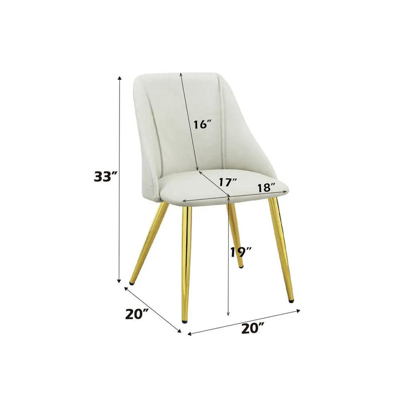 Gaines - Side Chair (Set of 2) - White Synthetic Leather by Unique Piece Furniture