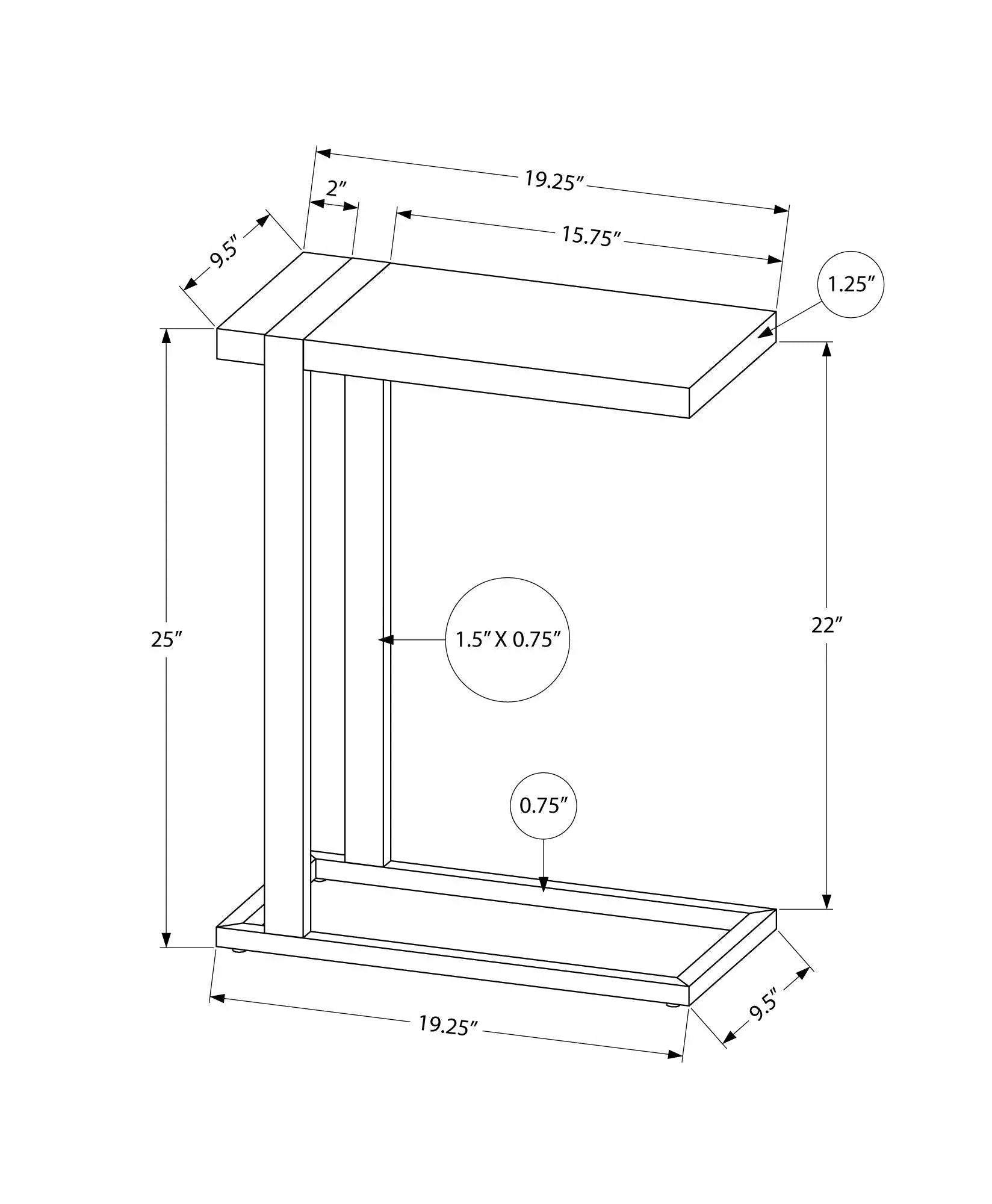 Accent Table, C - Shaped, Contemporary & Modern Stylish Design by Unique Piece Furniture