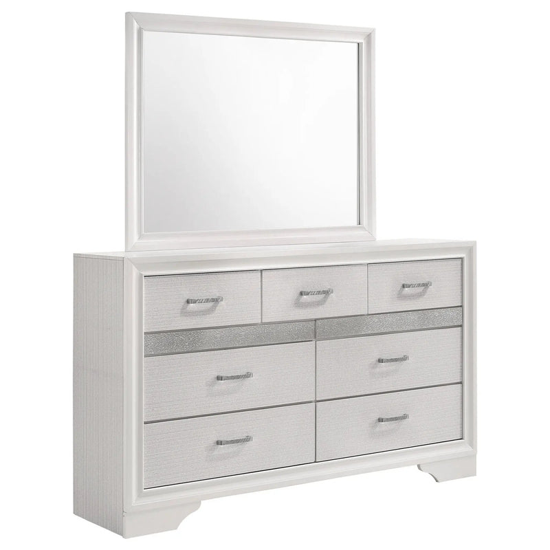 Miranda 7-drawer Dresser with Mirror White by Unique Piece Furniture