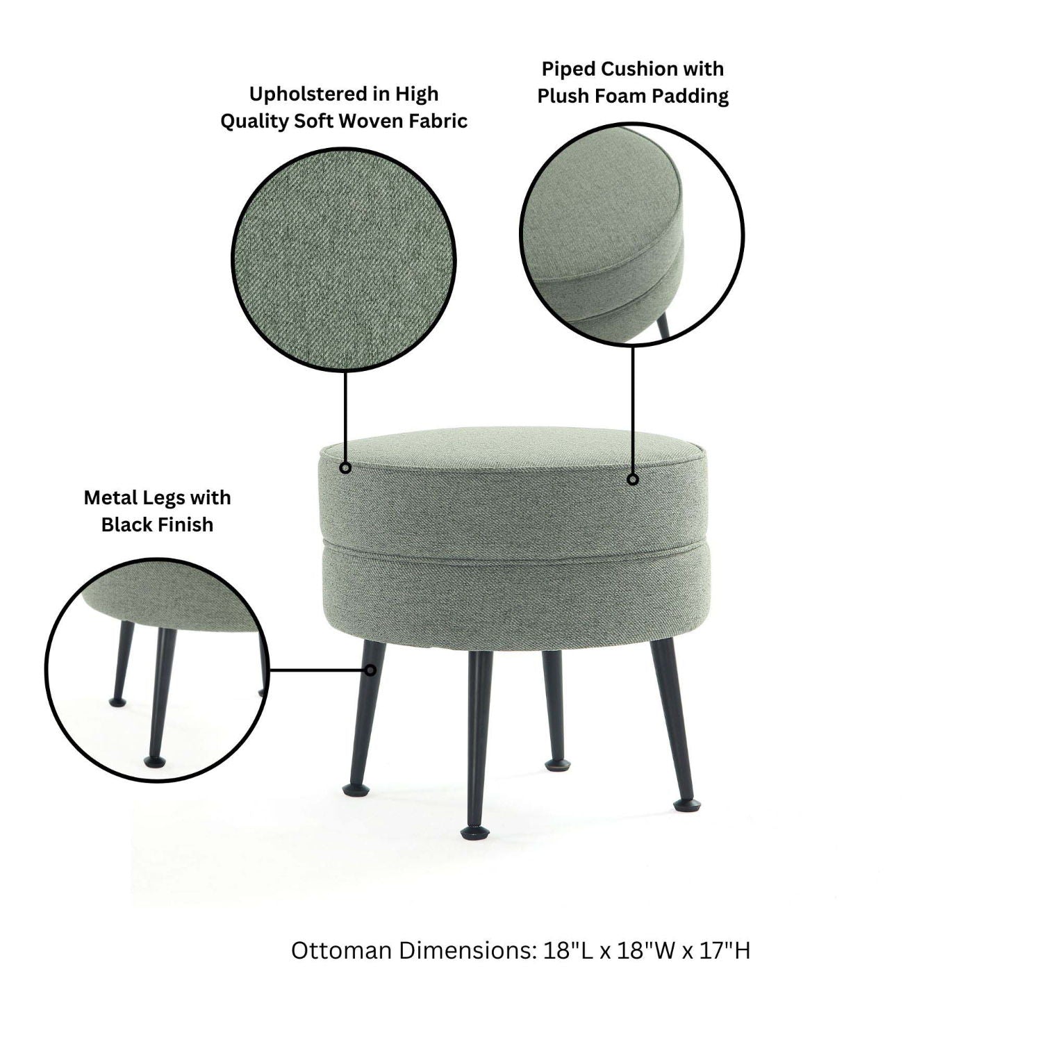 Bailey - Accent Ottoman by HouseOfZazla