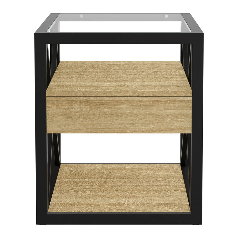 Set of 2 Modern End Tables with Drawer - Nightstands for Bedroom & Living Room by HouseOfZazla