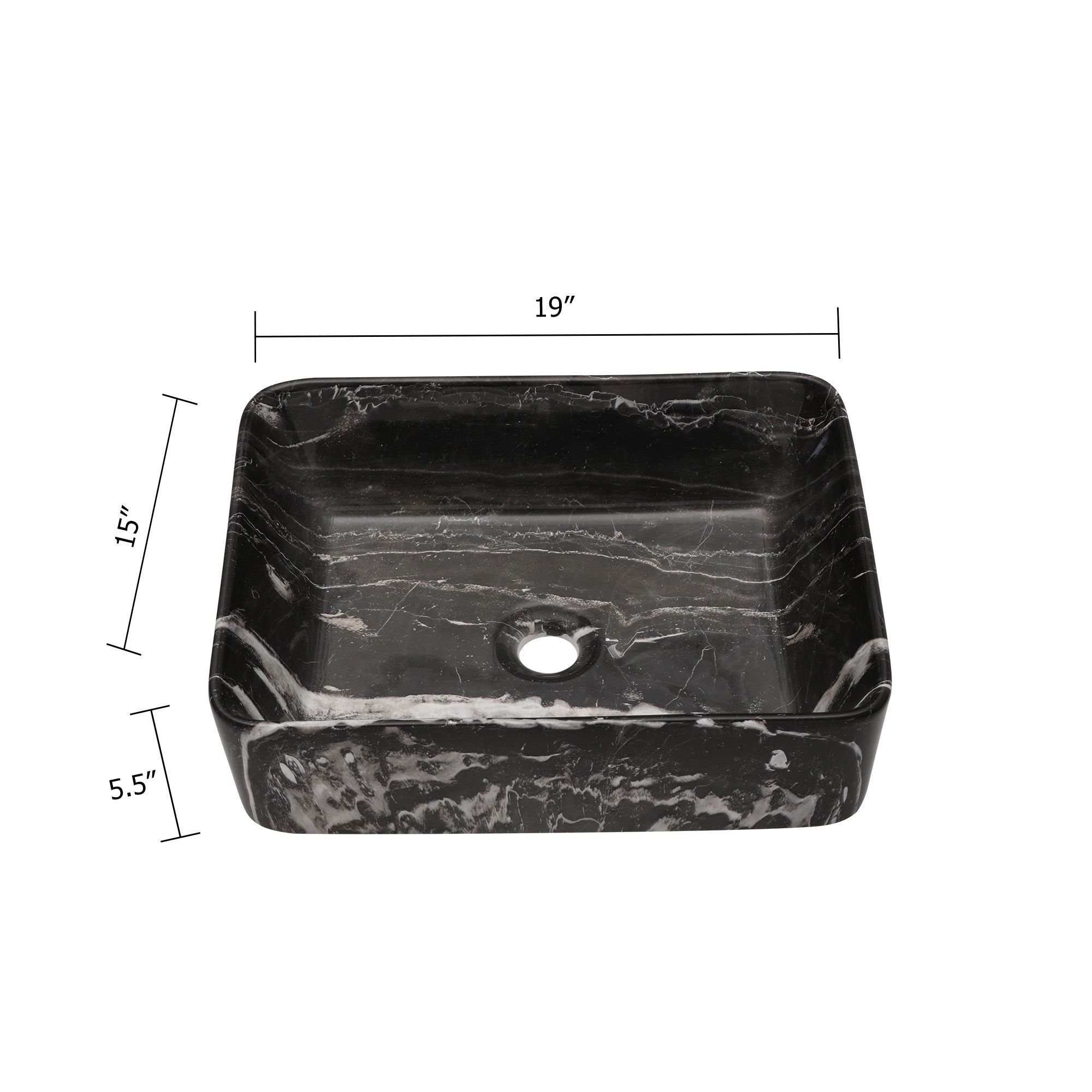 Rectangular Vessel Bathroom Sink - Black / Gray by HouseOfZazla