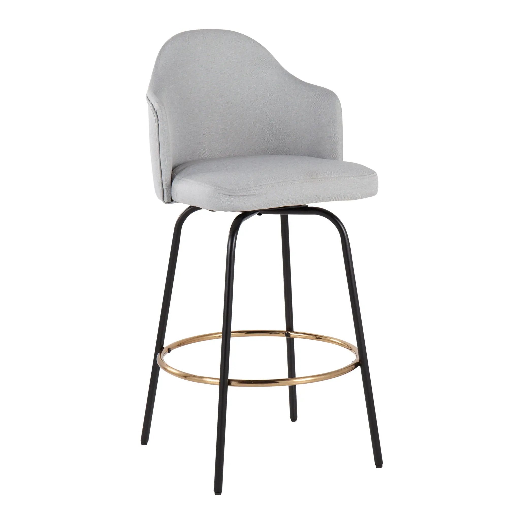 Ahoy - Contemporary Fixed Height Counter Stool Round Footrest (Set of 2) by HouseOfZazla
