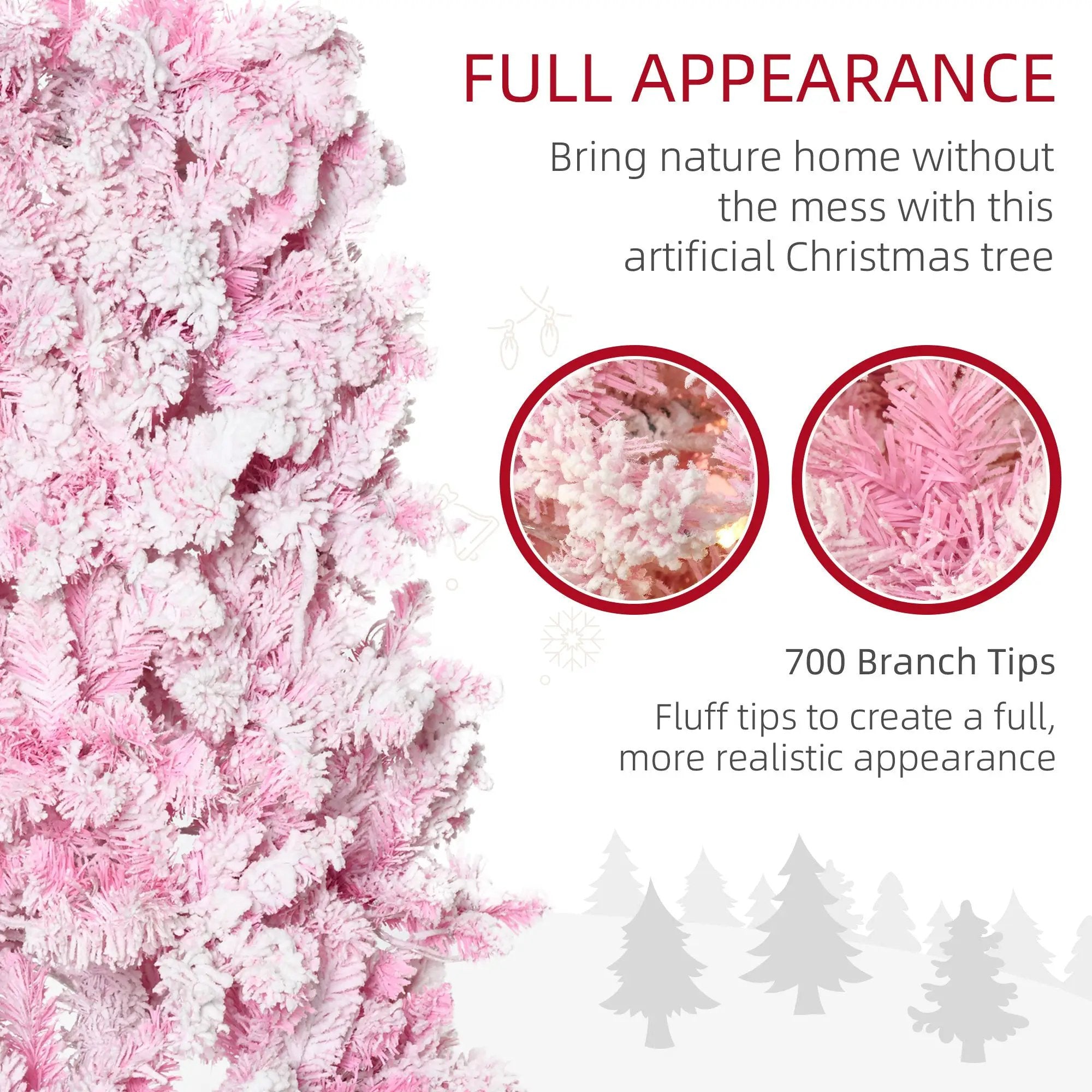 Homcom 7.5ft Prelit Snow Flocked Artificial Christmas Tree by HouseOfZazla