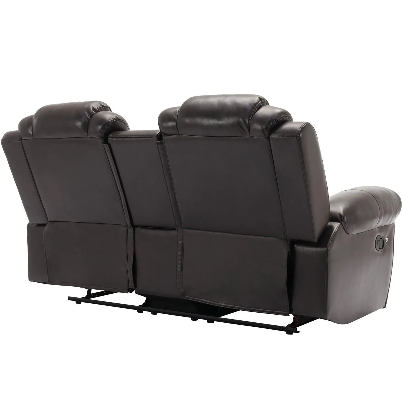 Home Theater Seating Manual Recliner Loveseat With Hide-Away Storage, Cup Holders And Led Light Strip For Living Room by HouseOfZazla