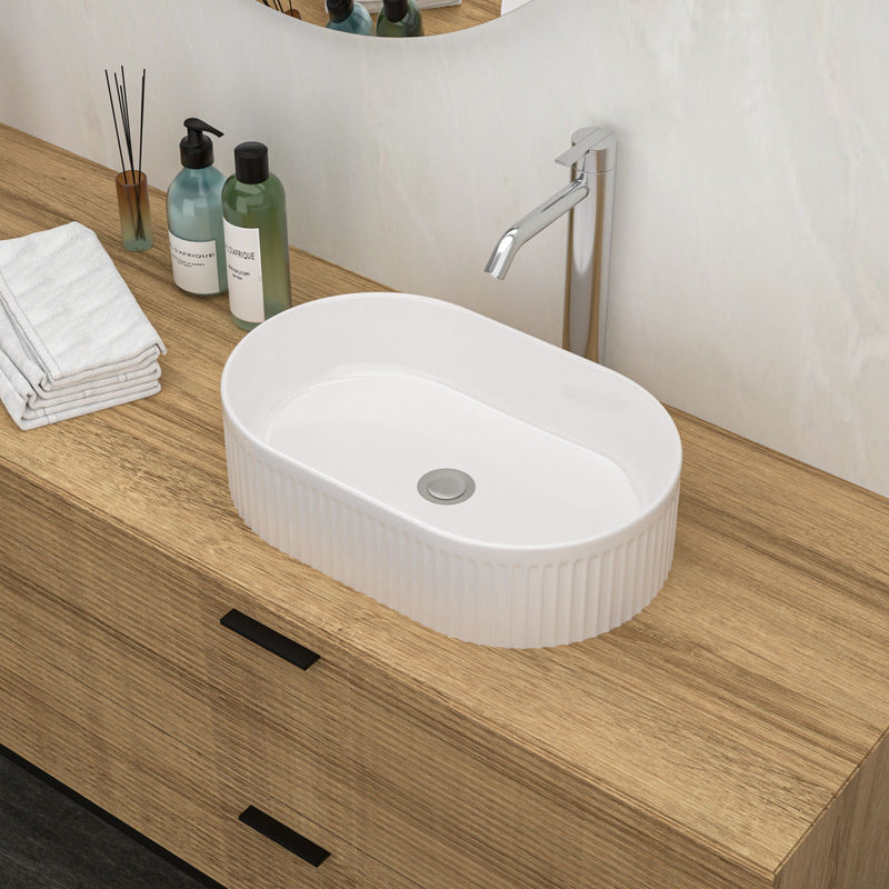 Vessel Oval Bathroom Sink - White by HouseOfZazla