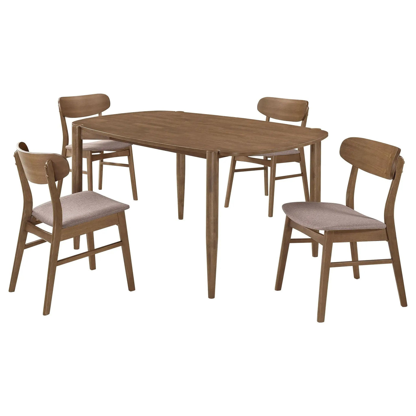 Whisten - Dining Set With Rounded Tabletop And Upholstered Chairs by HouseOfZazla