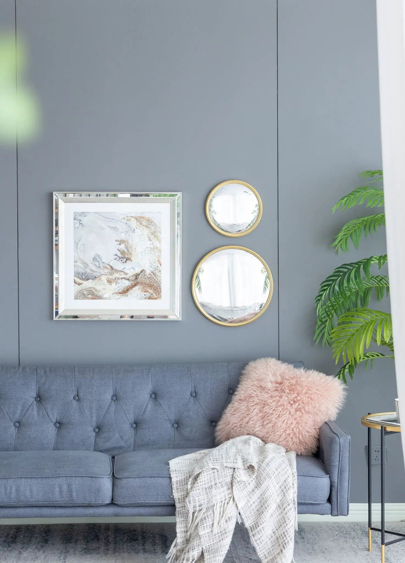Round Mirror, Circle Mirror With Iron Frame For Living Room Bedroom Vanity Entryway Hallway by HouseOfZazla