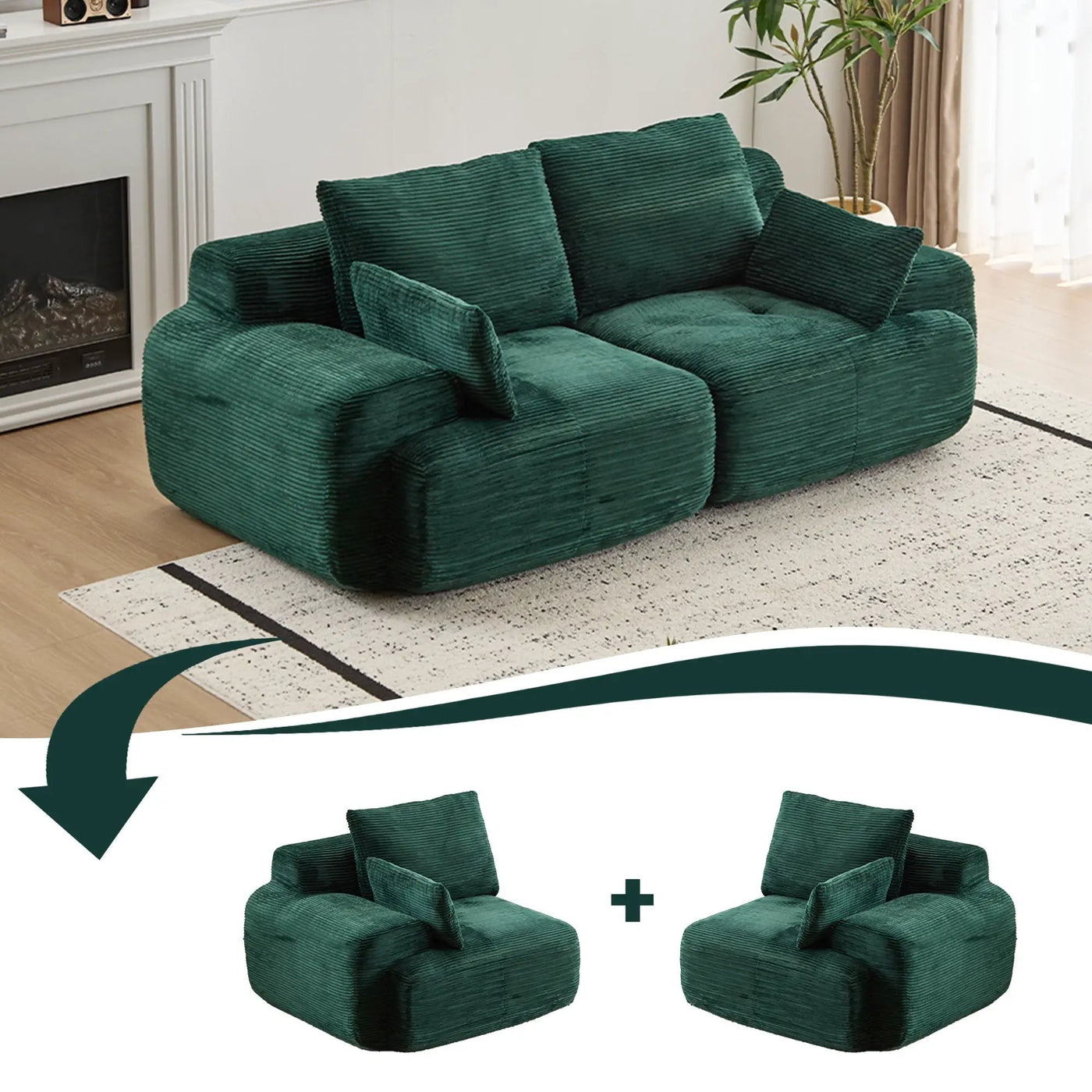 2 Seater Large Sectional Couches For Living Room by HouseOfZazla