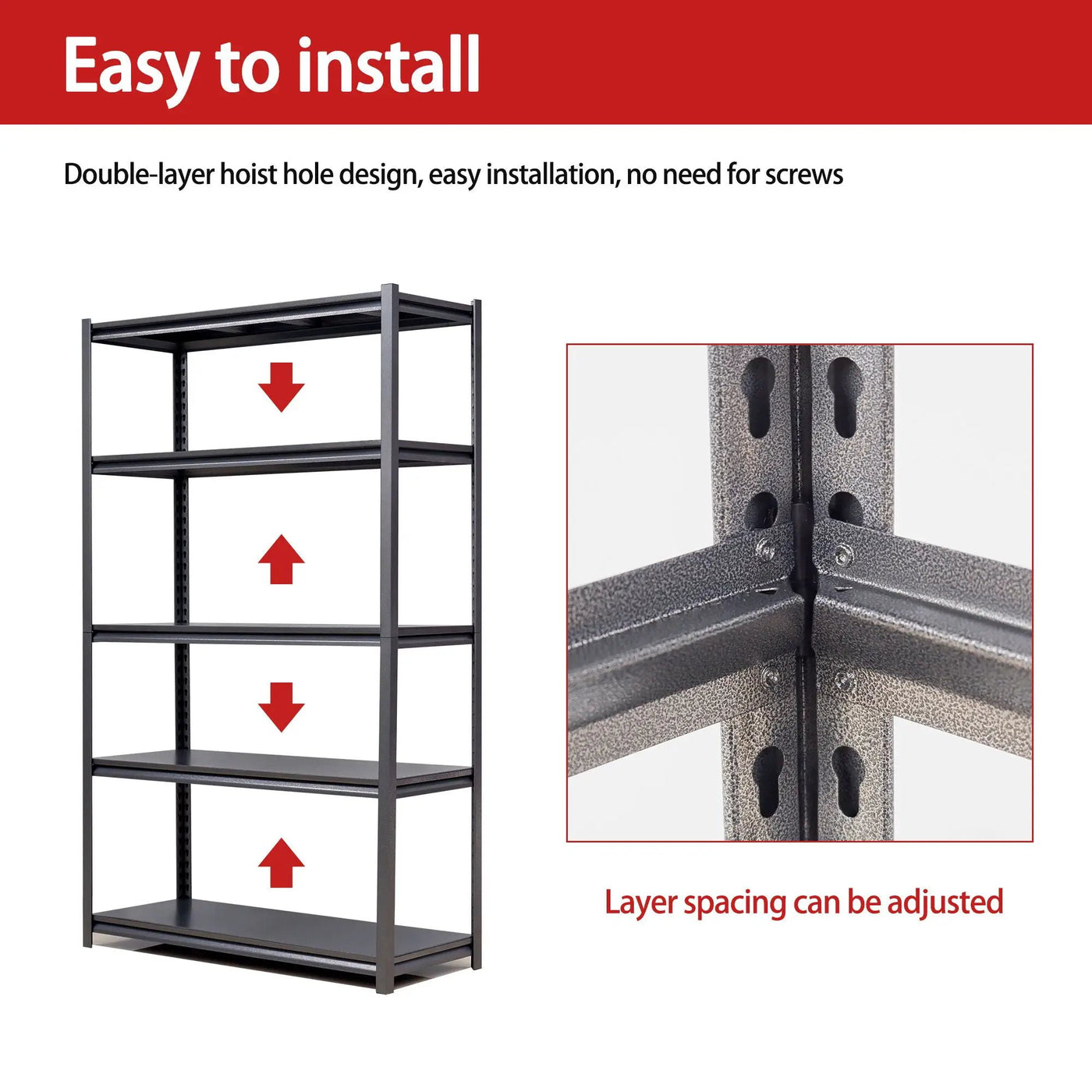 Industrial Heavy Duty Metal Garage Shelving Unit, Adjustable Storage Rack by HouseOfZazla