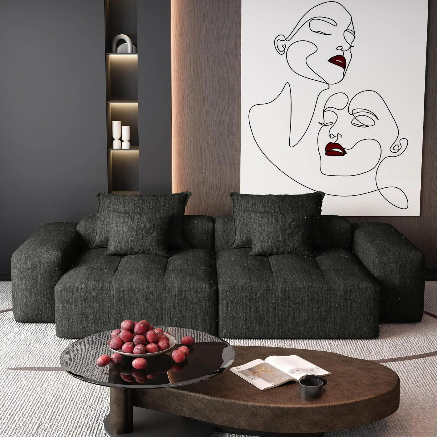 Modern Oversized DIY Combination Modular Sectional Sofa With Pillows by HouseOfZazla