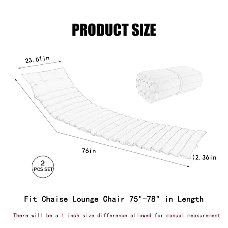 2 Piece Outdoor Chaise Lounge Chair Cushion Set by HouseOfZazla