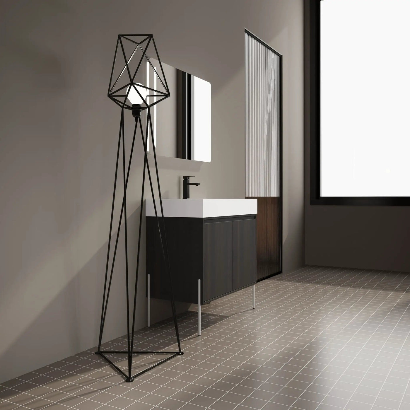 Freestanding Bathroom Vanity With Resin Sink And Storage Cabinet by HouseOfZazla