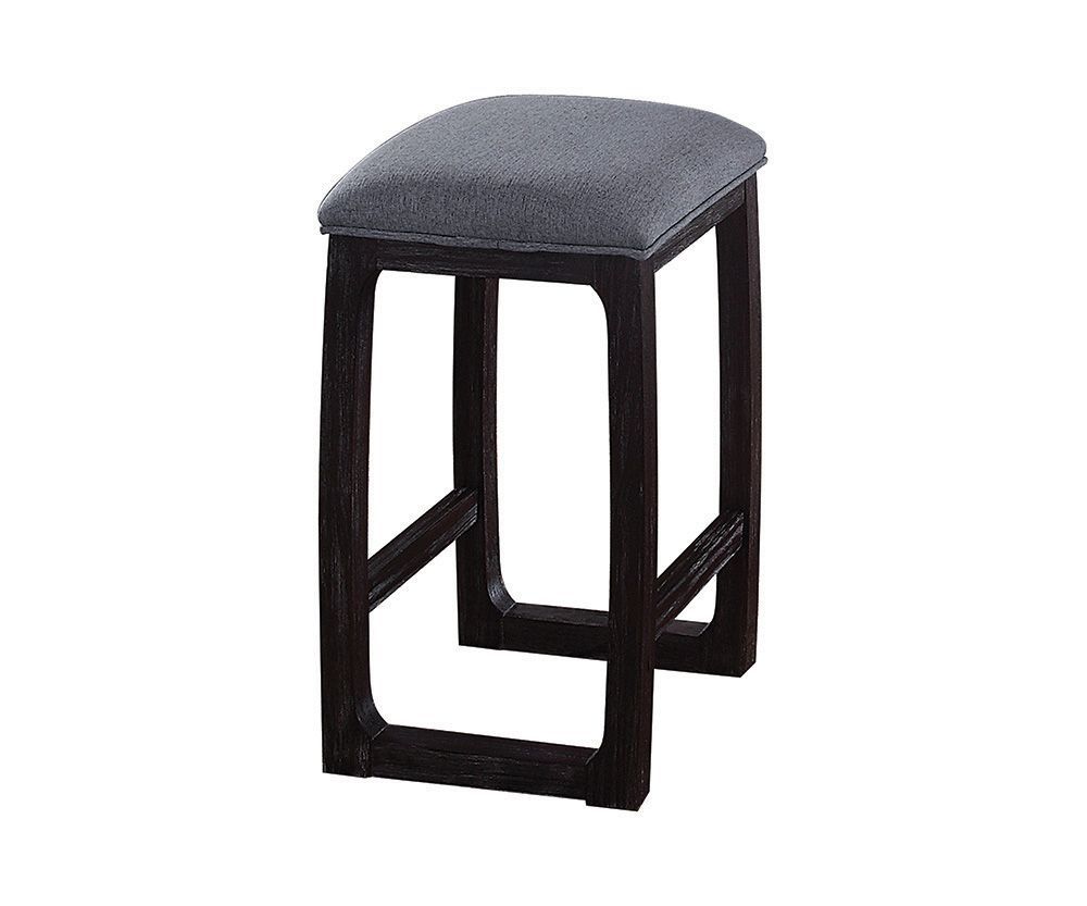 Gray Counter Height Stool with Backless Design - Fabric Seat
