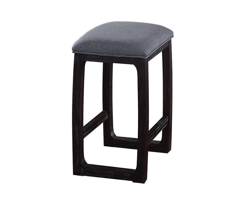 Gray Counter Height Stool with Backless Design - Fabric Seat
