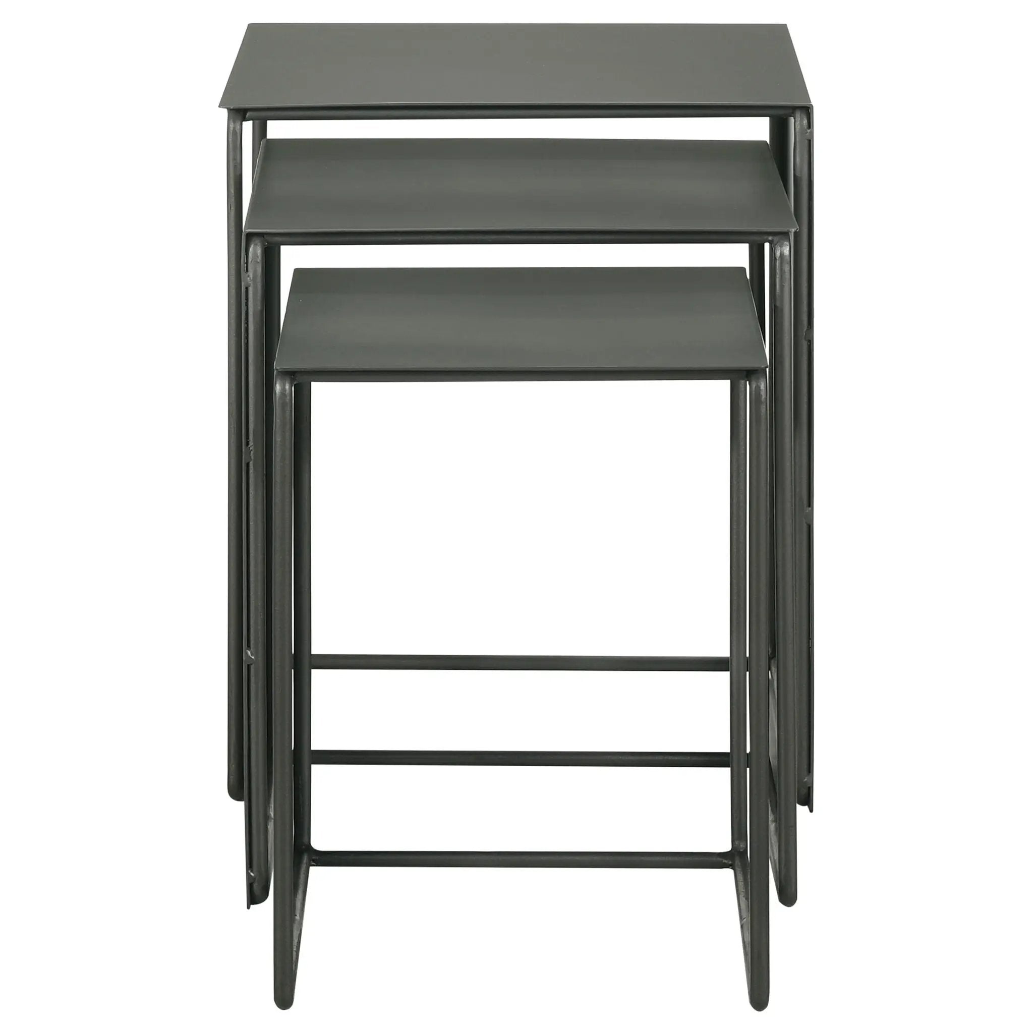 Imez 3-piece Rectangular Metal Nesting Table Set Grey by Unique Piece Furniture