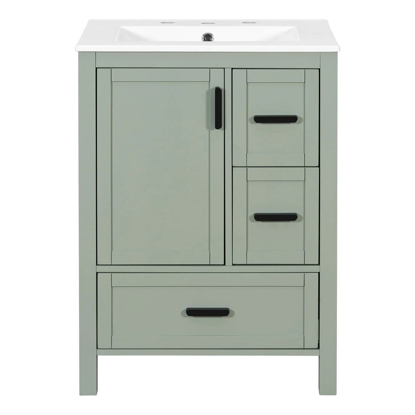 Bathroom Vanity With Sink, Soft-Close Doors, Double-Layer Shelf And 3 Drawers by HouseOfZazla