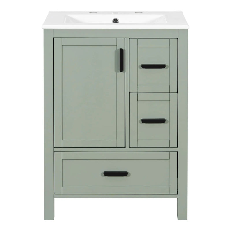 Bathroom Vanity With Sink, Soft-Close Doors, Double-Layer Shelf And 3 Drawers by HouseOfZazla
