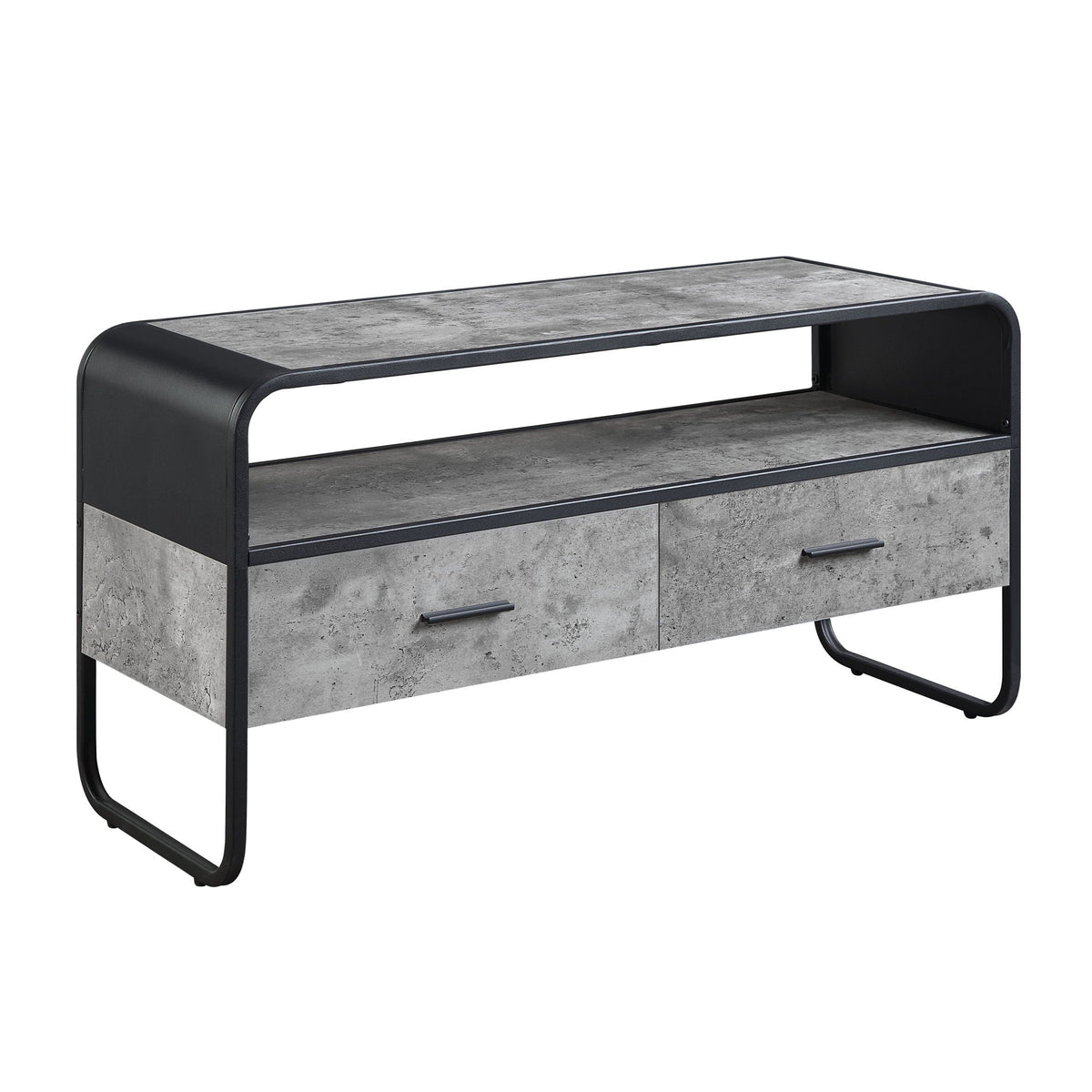 Black TV Stand with Storage Drawers - Raziela Collection, photo 2 of 8