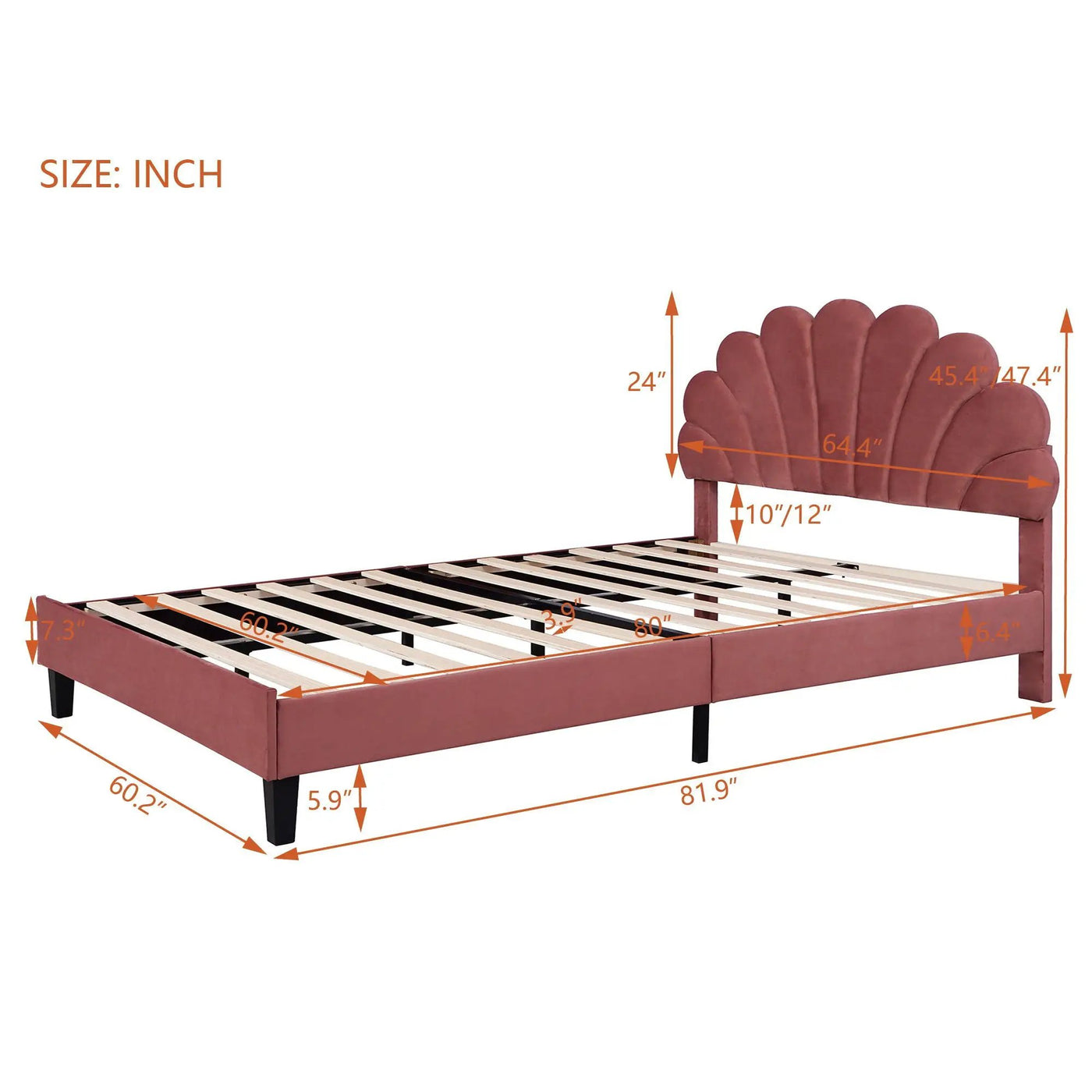 Upholstered Platform Bed With Flower Pattern Headboard by HouseOfZazla