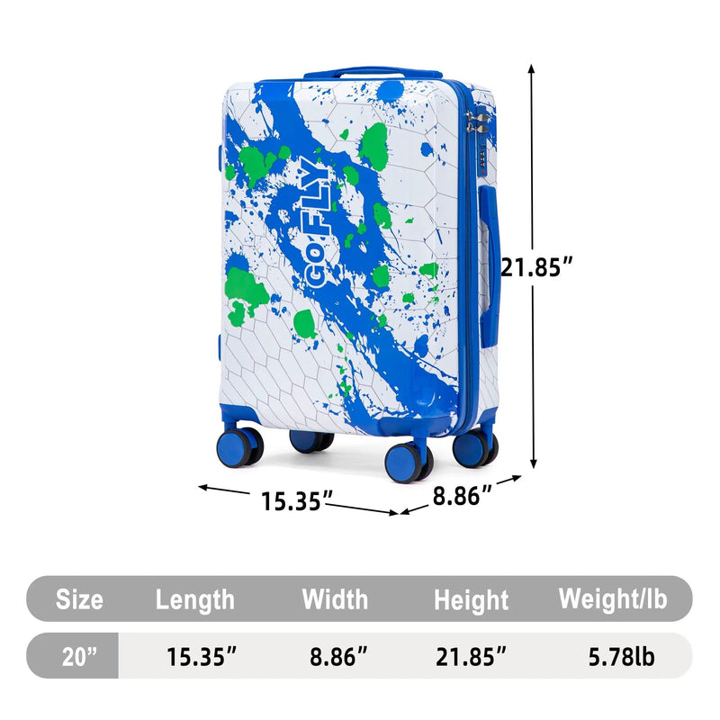 20 Inch PC Spinner Wheel Luggage - Blue by HouseOfZazla