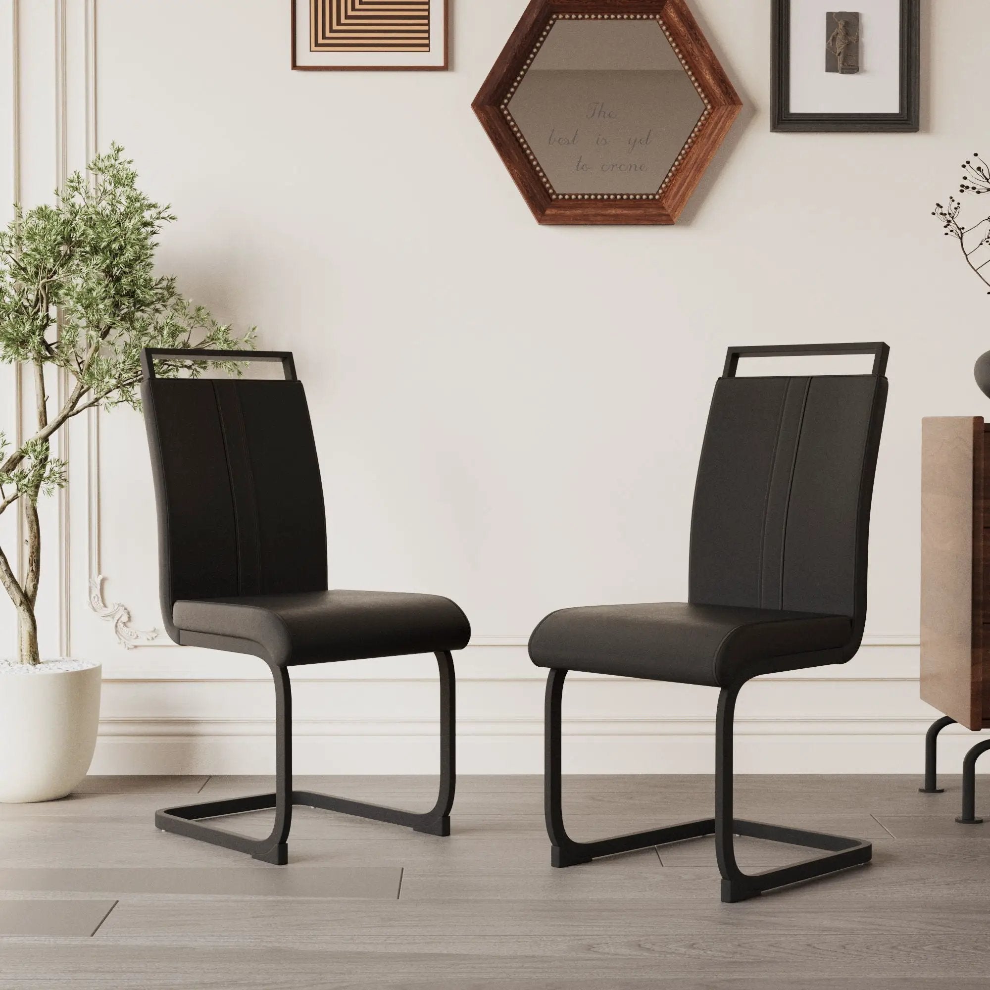 Modern Dining Chairs With High Back Upholstered Design Metal Legs by HouseOfZazla