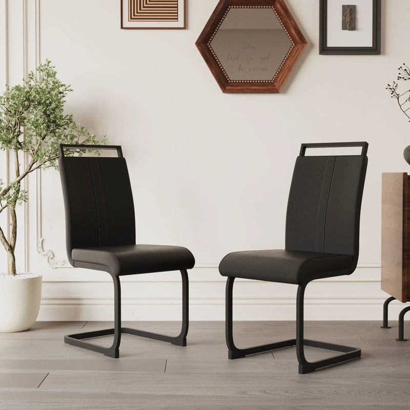 Modern Dining Chairs With High Back Upholstered Design Metal Legs by HouseOfZazla