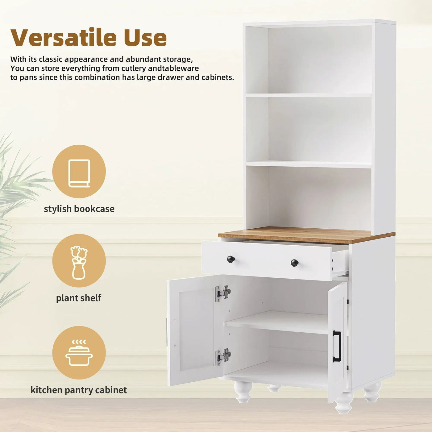 Farmhouse TV Stand With Solid Wood Gourd Shaped Legs For TVs Up To 70" by HouseOfZazla