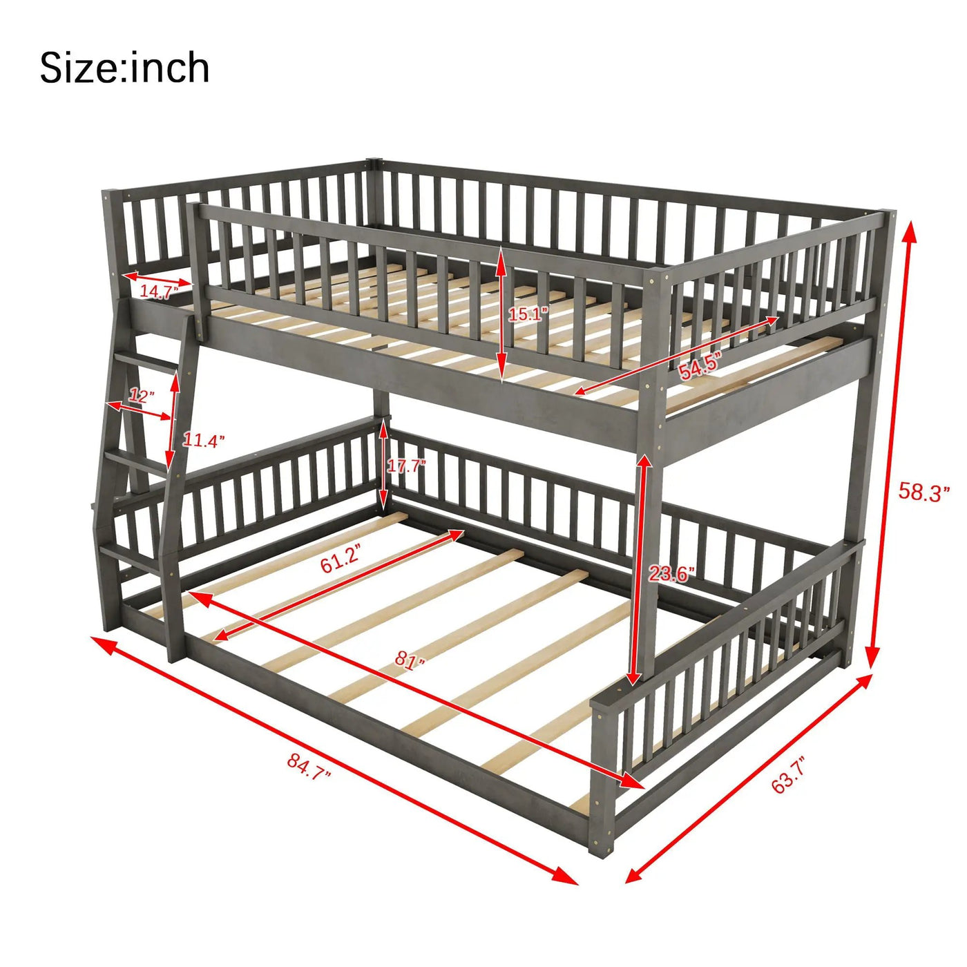 Bunk Bed With Ladder And Guardrails by HouseOfZazla