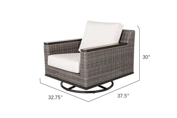 Beaufort 4-Piece Wicker Sofa Set with Swivel Rocking Chairs by Outdoor-USA®