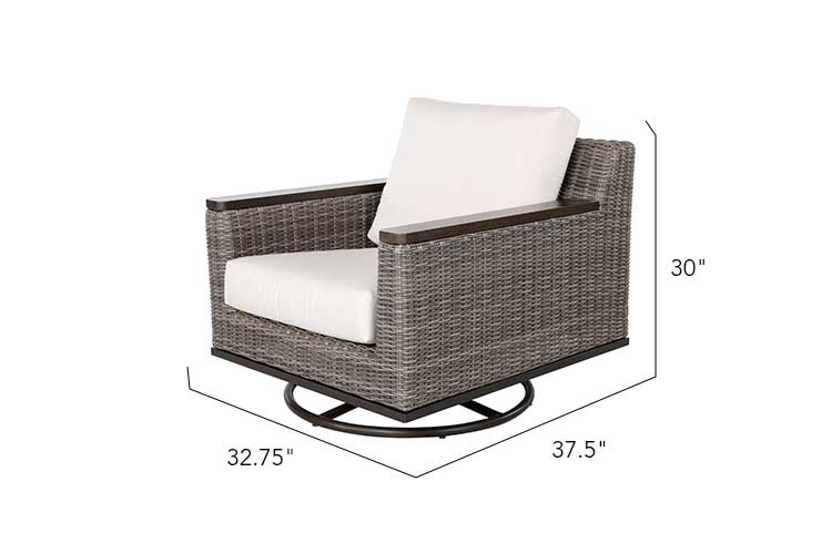 Beaufort 4-Piece Wicker Sofa Set with Swivel Rocking Chairs, photo 5 of 17