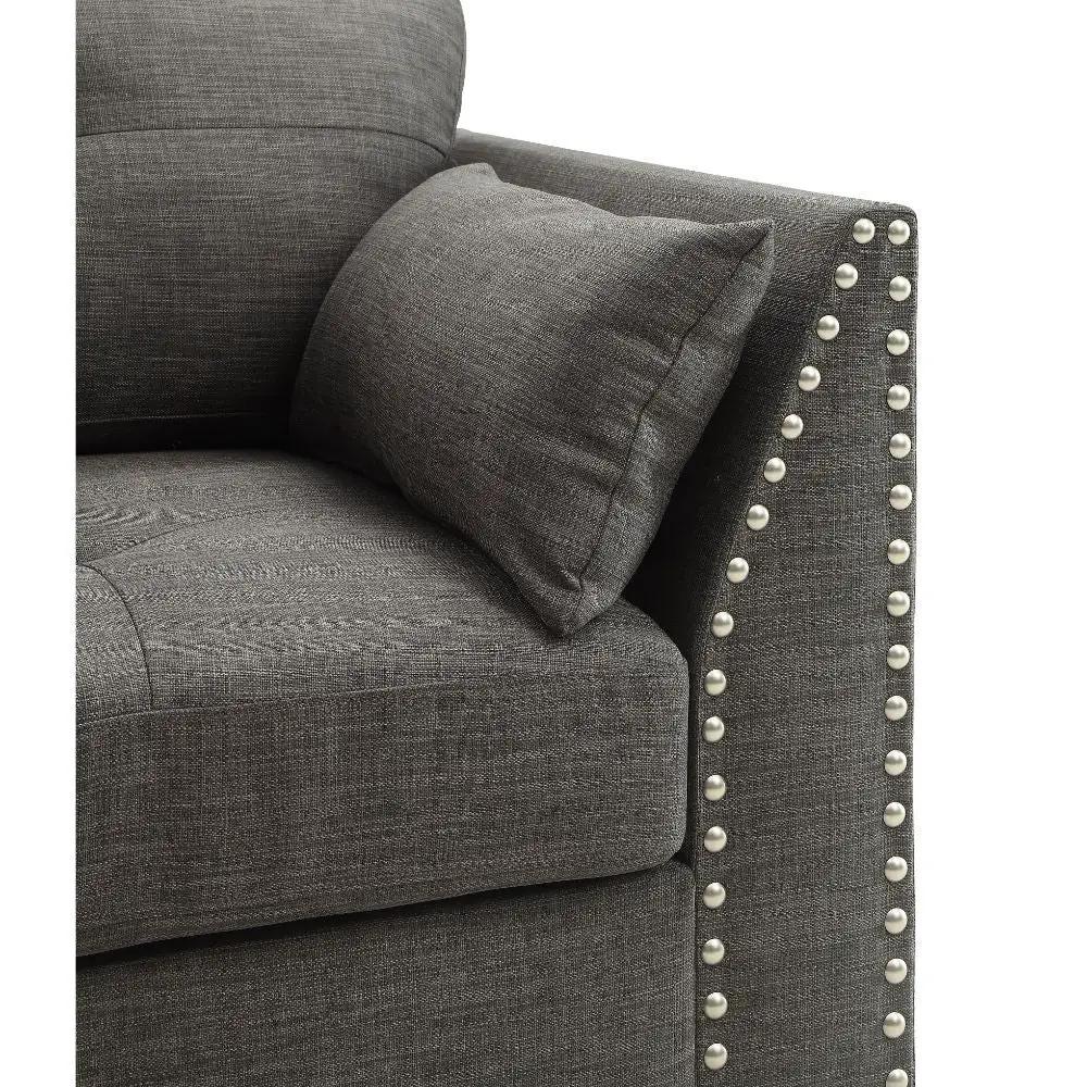 Laurissa - Chair With 3 Pillows - Light Charcoal Linen by Unique Piece Furniture