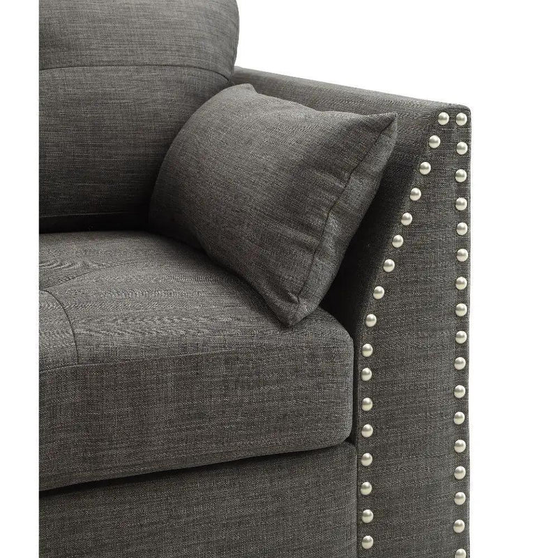 Laurissa - Chair With 3 Pillows - Light Charcoal Linen by Unique Piece Furniture