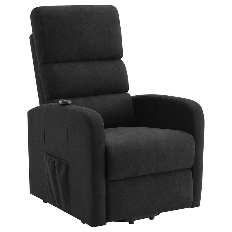 Royston - Upholstered Power Lift Recliner With Remote Comfort - Black by Unique Piece Furniture