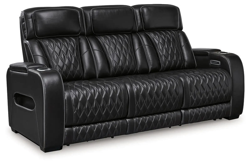 Boyington - 2 Pc. - Power Reclining Sofa And Loveseat - Black by Unique Piece Furniture