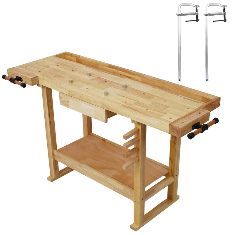 55-Inch Wood Workbench with Bar Clamps Set by HouseOfZazla