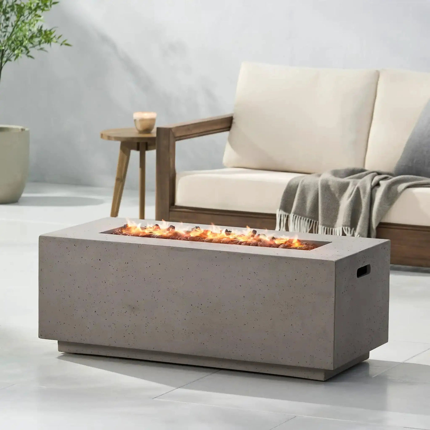 Contemporary Outdoor 40,000 Btu Propane Fire Pit by HouseOfZazla