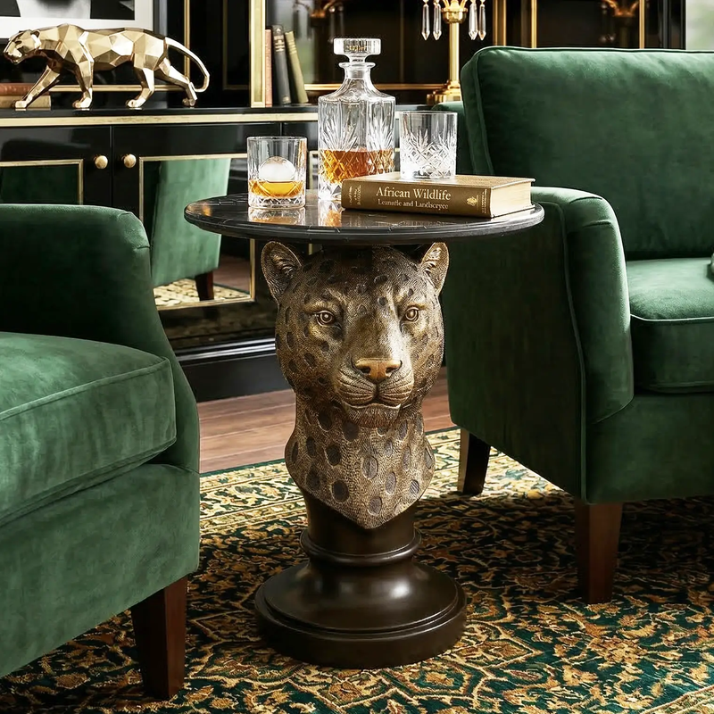 Leopard Head Accent Table by HouseOfZazla