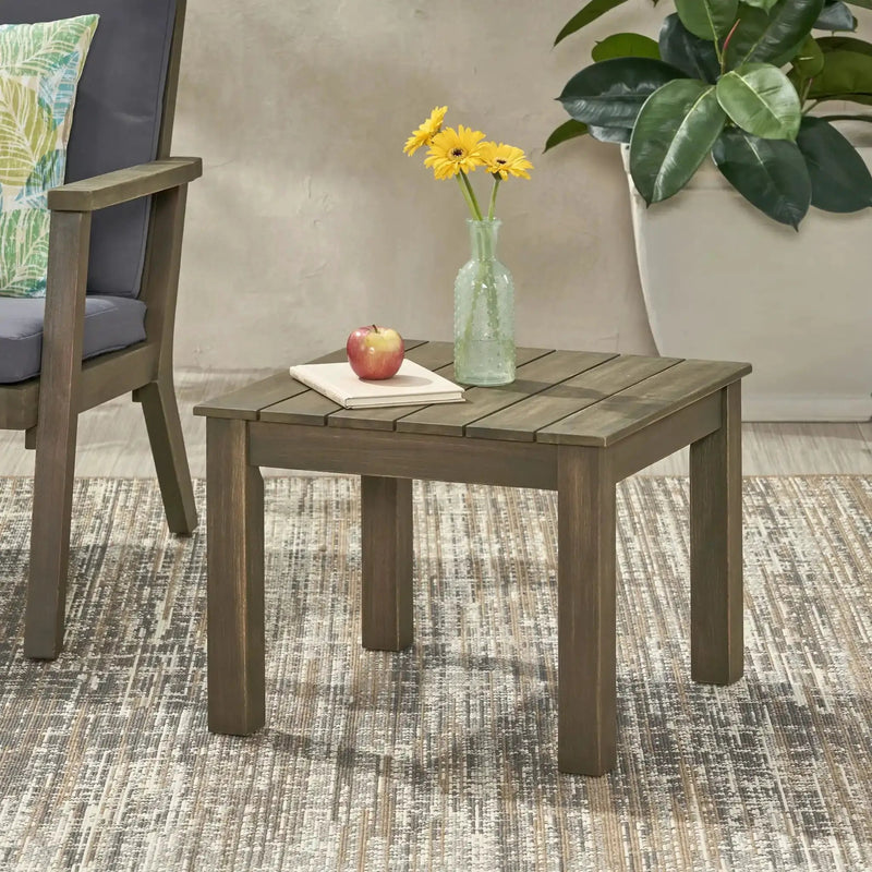 Halcyon Outdoor Side Table With Slat Design by HouseOfZazla