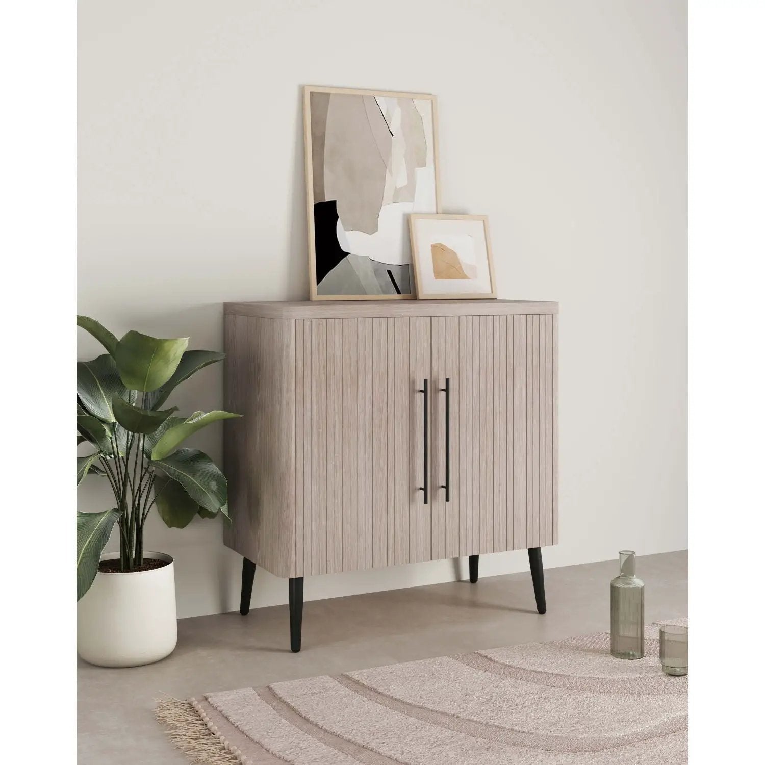 Jodie - Fluted Accent Cabinet - Oak by HouseOfZazla