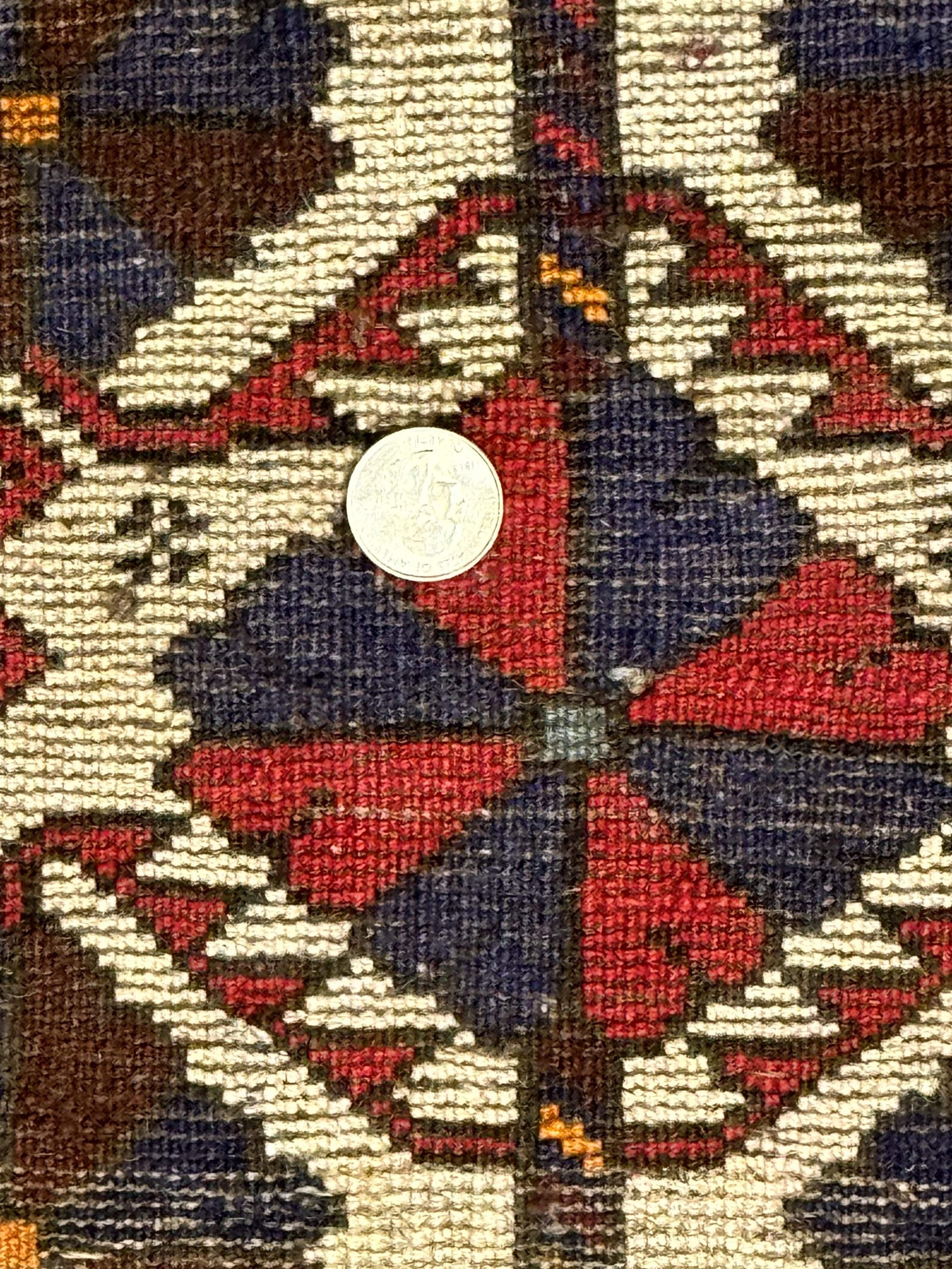 Small Persian Baluchi Tribal Rug, Tan, Handmade by Jewel Rugs