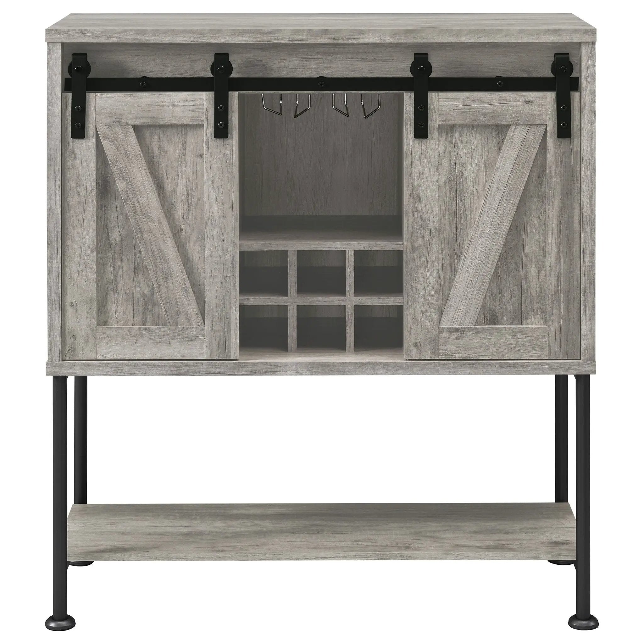 Hovander - Sliding Door Bar Cabinet - Gray