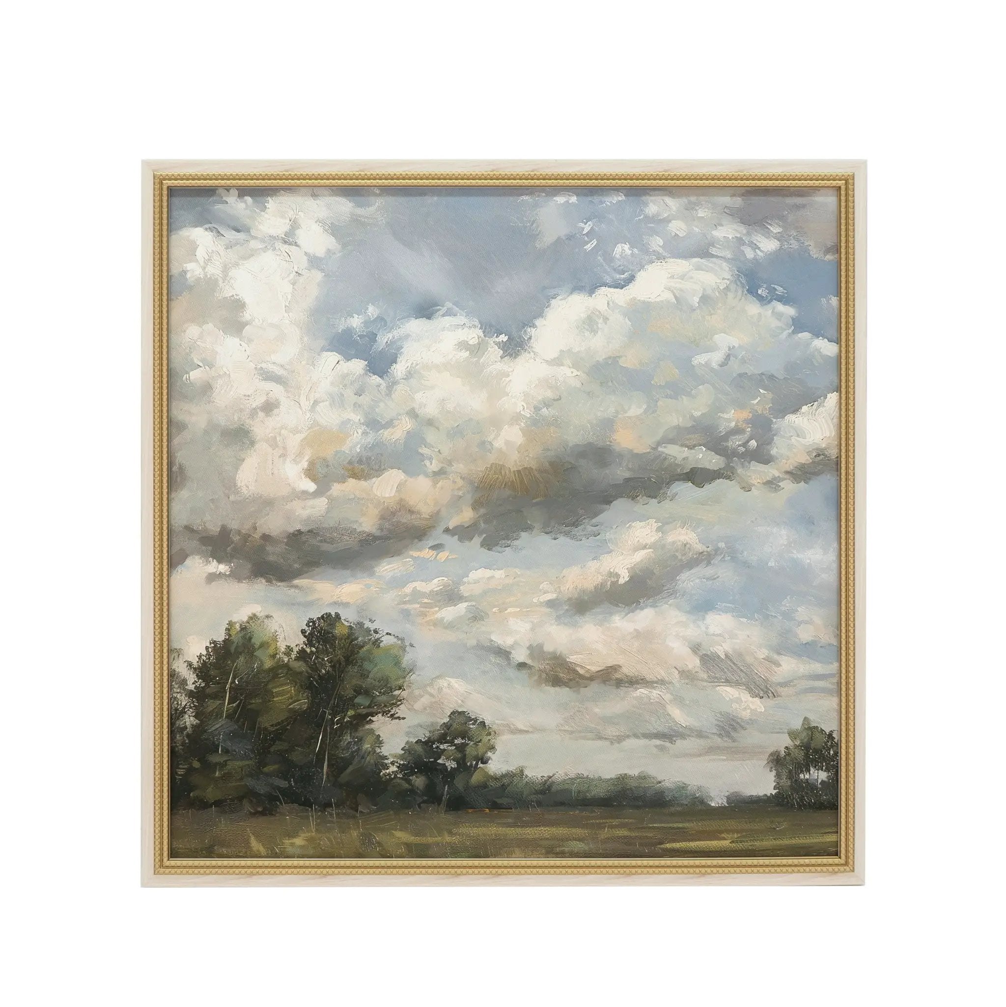 39.4x39.4 Large Square Countryside Canvas Art with Soft Multicolored Details by HouseOfZazla