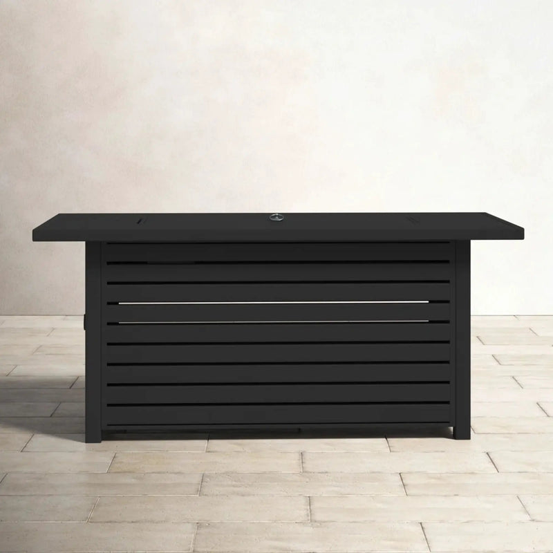 Propane / Gas Outdoor Fire Pit Table With Lid Durable Construction - Black by Unique Piece Furniture