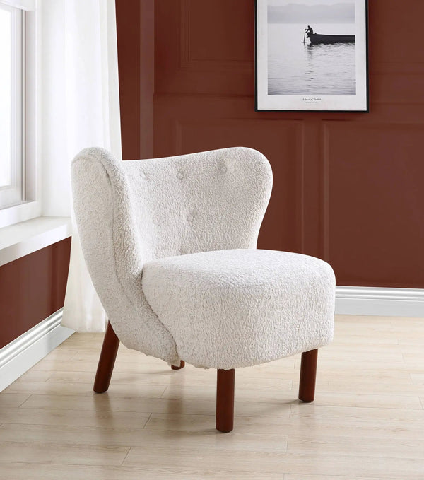 Zusud Teddy Sherpa Accent Chair - White
