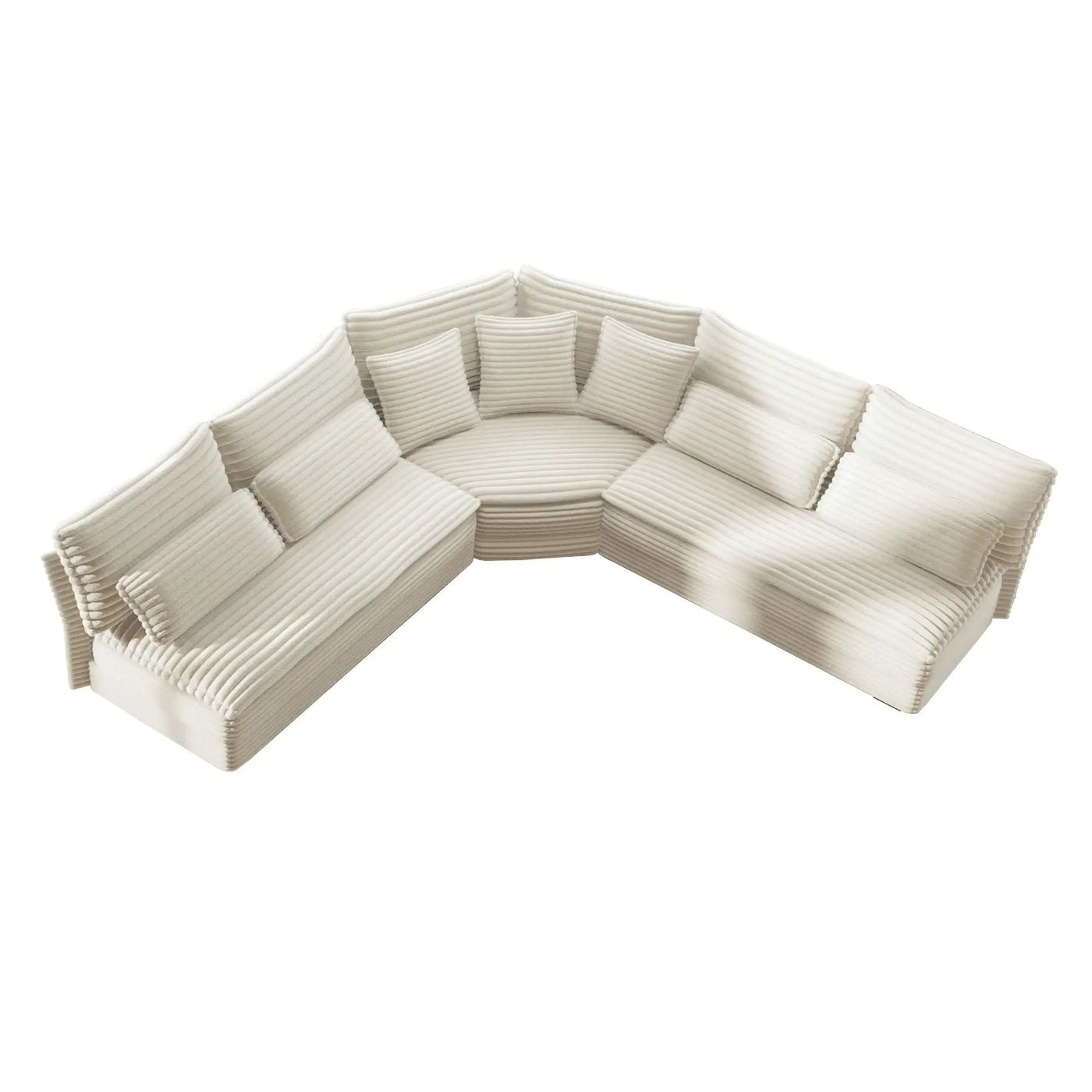 5 Seater L Shaped Sectional Sofa With Curved Corner, 7 Pillows by HouseOfZazla